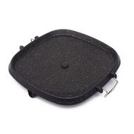 1 PCS Korean Style Square BBQ Plate with Stone Portable Gas Stove Barbecue Grill Black Aluminum Allo