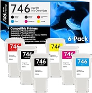746 Ink Cartridge 300ml Set 6-Pack P2V78A P2V79A P2V80A P2V81A P2V82A P2V83A Replacement for HP 746 