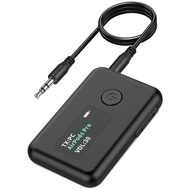 Yours MO-Bluetooth 5.0 Transmitter & Receiver with OLED Screen 2-In-1 Wireless 3.5mm Bluetooth Adapt