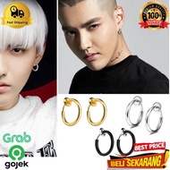 Round magnetic clip-on earrings fake nose ear hoopRing magnetic earring/ men's clip-on earring/ men'