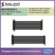 SSUPD Meshroom S Casing PCIe 4.0 Riser Cable (27CM - Atx Use / Itx SFF GPU | 38CM - Female Reverse - Rear Atx Use)