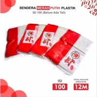 MERAH PGS Lily Plastic Flags 100 Sheets of Red and White Indonesian Semar 17 August Independence Day