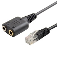 Dual 3.5mm Female to RJ9 PC / Mobile Phones Headset to Office Phone Adapter Convertor Cable Length: 