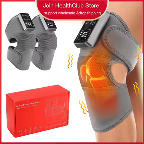 Electric Knee Pad Massager 3 Vibration 5 Levels Cordless Thermal Hot Compress Knee Support Brace Kne
