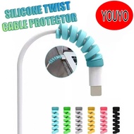 10PC Universal Silicone Spiral USB Charge Cable Cord Protector Cable Wire Twist Saver Cover Anti-Fra