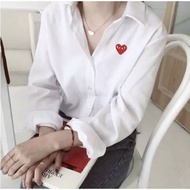 KEMEJA CDG shirt LD 110 plain CDG shirt/ white shirt/