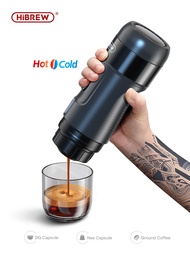 Hibrew Portable Coffee Machine For Car &amp; Home,DC12V Expresso Coffee Maker Fit Nexpresso Dolce Pod Capsule Coffee Powder H4A