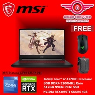 MSI Katana GF66 12UD-041 15.6'' FHD 144Hz Gaming Laptop ( I7-12700H, 8GB, 512GB SSD, RTX3050Ti 4GB, 