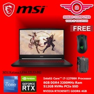 MSI Katana GF66 12UD-041 15.6'' FHD 144Hz Gaming Laptop ( I7-12700H, 8GB, 512GB SSD, RTX3050Ti 4GB, W11 )