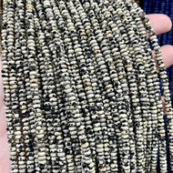 Dalmatian Jasper 4x2 mm Car Wheel Shape Long Line