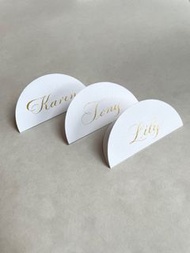 西洋書法手寫婚禮宴會座位卡（半圓企款）Calligraphy Place Card | Party | Wedding