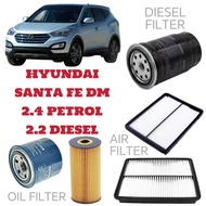 FILTER SET HYUNDAI SANTA FE DM NC 2.2D DIESEL 2.4 PETROL ENGINE OIL FILTER AIR FILTER DIESEL FUEL FI