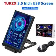 Skrin Sekunder IPS Jenis C 3.5 Inci untuk Paparan CPU GPU RAM HDD Komputer 320*480 Monitor LCD USB B