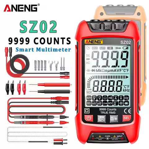 ANENG SZ02 9999 Counts Smart Digital Multimeter True RMS Auto Electrical Capacitance Meter Temp Resi