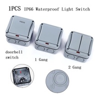 【TZCR】Weatherproof Waterproof IP66 1 Gang 2 Gang Light Switch Outdoor Storm Resistant