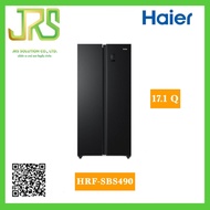 (1ชิ้นต่อ 1 คำสั่งซื้อ) HAIER ตู้เย็นไซด์ บาย ไซด์ (17.1 คิว สีดำด้าน) รุ่น HRF-SBS490