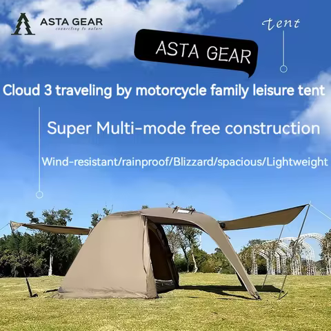 ASTAGEARYunduan3 Outdoor foldable portable family camping ul tent one bedroom one living room lightw