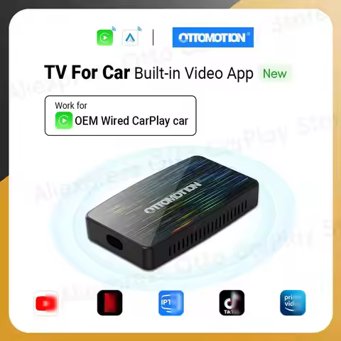 Play2Video Pro Wireless CarPlay Android Auto All-in-one Adapter Built-in 5 Video App Support TV Box 