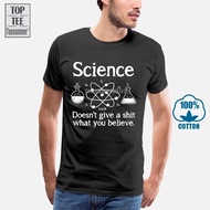 Summer O Neck Tee Shirt Gildan Mens Tshirt Science Doesn'T Give A Shit What You Believe Funny Atheis