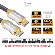 UHD 8K HDMI 2.1 HIGH QUALITY HDMI Cable (HDR, eARC, 3D, HDCP 2.2) Full HD 4K 8K TV HDMI to HDMI Cabl