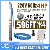 MitsuMax Submersible Pump 220V Model With Box 50 Meter Long Cable Ac Power (2HP 3HP 4HP) Water Pump.