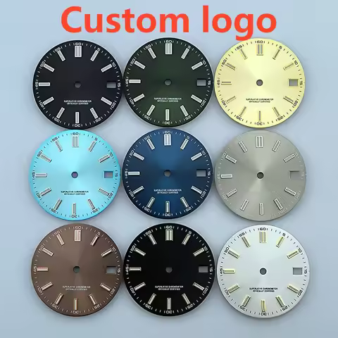 Watch dial N H35 dial Custom logo No logo Blue Luminous 28.5mm dial for N H35 N H36 movement watch a