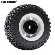 4Pc 1.55 Beadlock Rubber Terrain 78mm Tires CNC Alloy Wheel Rims for