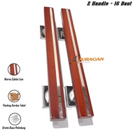 Gagang Pintu 2 Minimalis Coklat Panjang 45 cm - Pegangan Pintu Stenlis Asli Mewah - Tarikan Pintu De