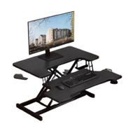 摺曡式雙層桌上增高架 - 黑色 | 可調式桌上桌 | 氣壓式升降