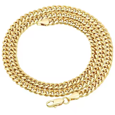 6mm Side Necklace Men 24K Gold AU999 - Durable & Deformation-resistant, Classic & Timeless