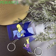 PEWANY1 Refrigerator Sticker, Hanging Pendant 2 in 1 Simpsons Key Chain, Happy Cute Plastic Cartoon Fun Puzzle Door