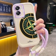 Case For OPPO A57 2022 A77 2022 A57s A57e A77s Silicone Stone Island Phone Shockproof Strap