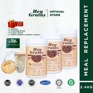HeyGrains Cocoa Meal Replacement with Isolated Soy Protein Pea Protein Drinks (3 Btls X 800G)