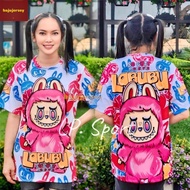 LABUBU T Shirt Baju Jersey New Trend Airport Model Day Children's and Adult Shirts: Microfiber Thail
