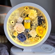 公仔永生花 藍芽音樂+手機無線充 多功能夜燈 客製化設計