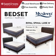 Royal Spinal Luxe 12" Orthopedic Spring Mattress + Bedframe | Bed Set 3336 - Single / Super Single / Queen / King