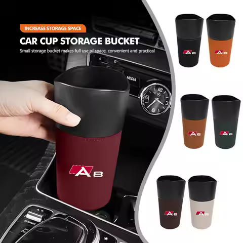 For Audi Car Trash Can Garbage Box Drink Cup Bottle Storage Bucket A3 A4 A6 A5 A1 A8 Q8 Q2 A7 Quattr
