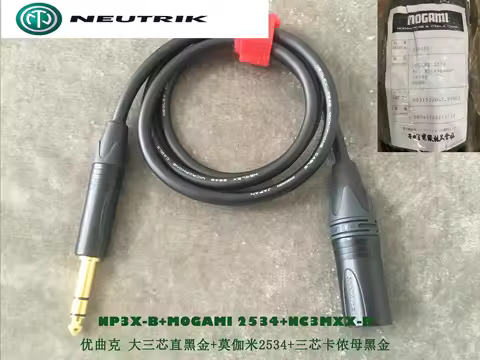 HIFI Audio cable with Japan brand MOGAMI 2534 with Swiss Neutrik NP3X-B and NC3MXX-B and soldering u