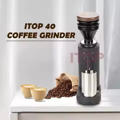 ITOP Electric Coffee Grinder 40MM Titanium Burr Metal Bean Hopper 75g Elegant Samll Coffee Grinder M