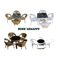 Meja santai set (4 kerusi + 1 meja ) coffee table chair / kerusi