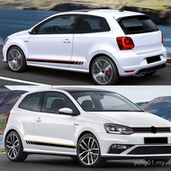 2PCS Pelekat Sisi Kereta Untuk VW Volkswagen Polo 6R 6C 9N2 9J GTI Modifikasi Auto Pelekat Gaya Perl