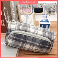 Large Capacity Pencil Case Handheld Pencil Pouch Durable Canvas Pencil Cases with Zip for Office School SHOPSKC7263