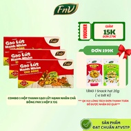 Combo of 3 boxes of almond brown rice bars FNV low-calorie sugar-free snacks 3 boxes x 72g