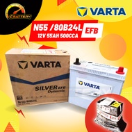 VARTA N55 80B24L 12V 55AH | Varta EFB Start Stop Car Battery Bateri Kereta | Mazda MX5 Honda Stepwag