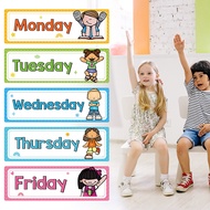 8pcs Children Week English Learning Flashcards English Teaching Aids Kids early Educational Posters 