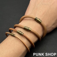 Goros Style 6mm Leather Cowhide Bracelet Magnetic Style 3785