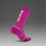 2XU Vectr Cushion Compression Crew Sock - kaos kaki lari kompres 2XU - Hyper Violet/White (HVT/WHT)