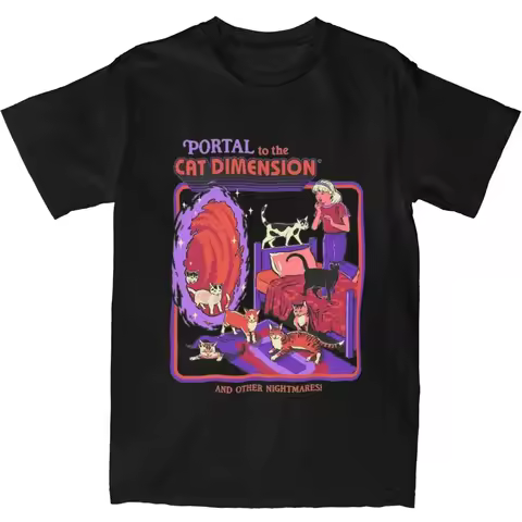Cat Dimension Vintage Horror Dark Art Shirt Accessories for Men Women Vintage 70s 80s T-shirt Clothi