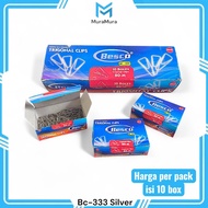 [10box] Paper Clip No. 3 Besco Trigonal BC-333 Silver | Triangular Paper Clips, 10 Boxes