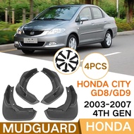 For Honda City GD8/GD9 2003-2007 4th Gen S1 black car mudguard Reduce dust Resist tire dirt car acce